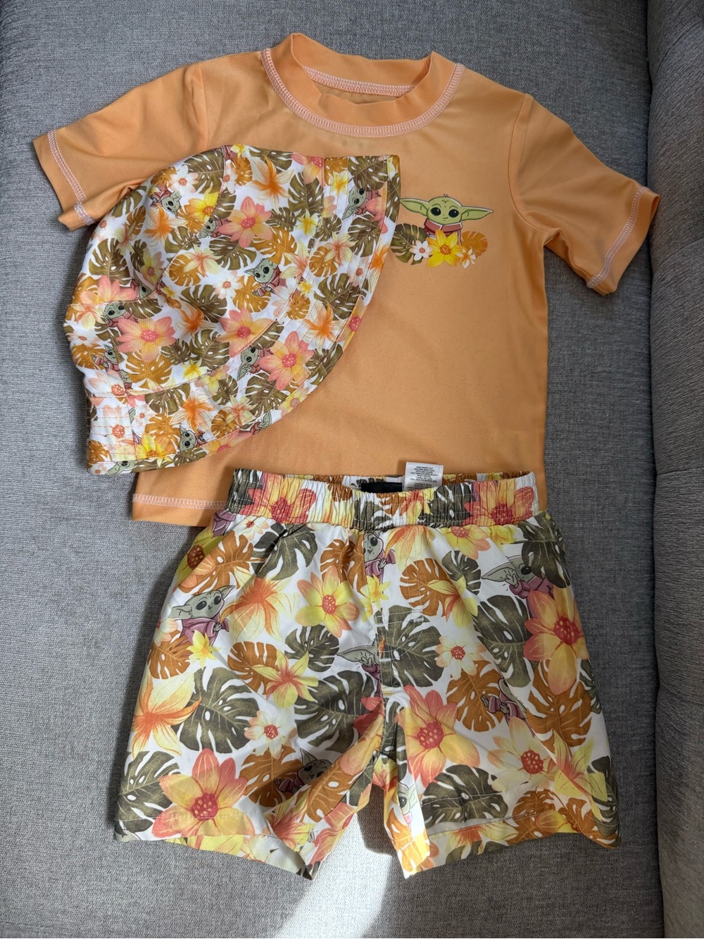 Star Wars The Mandalorian The Child Grogu Tropical Toddler 3 Piece Swim Set